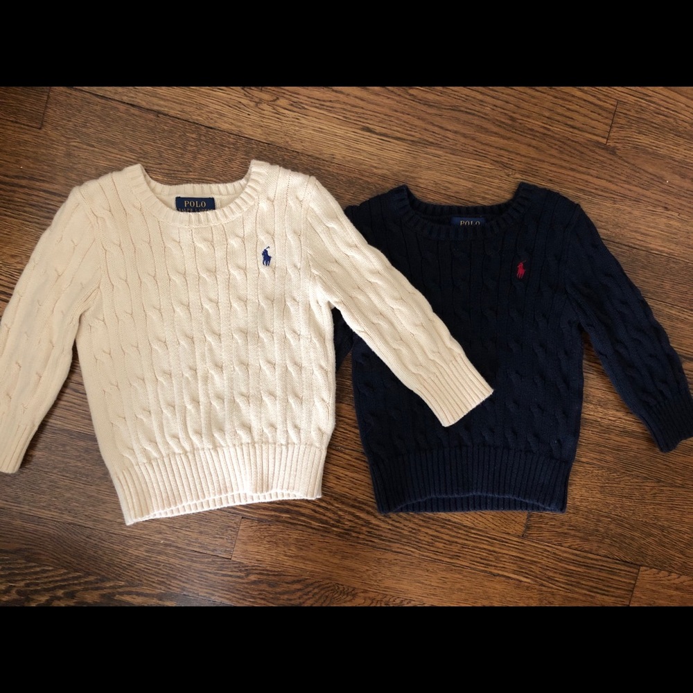 2 Ralph Lauren cable knit sweaters